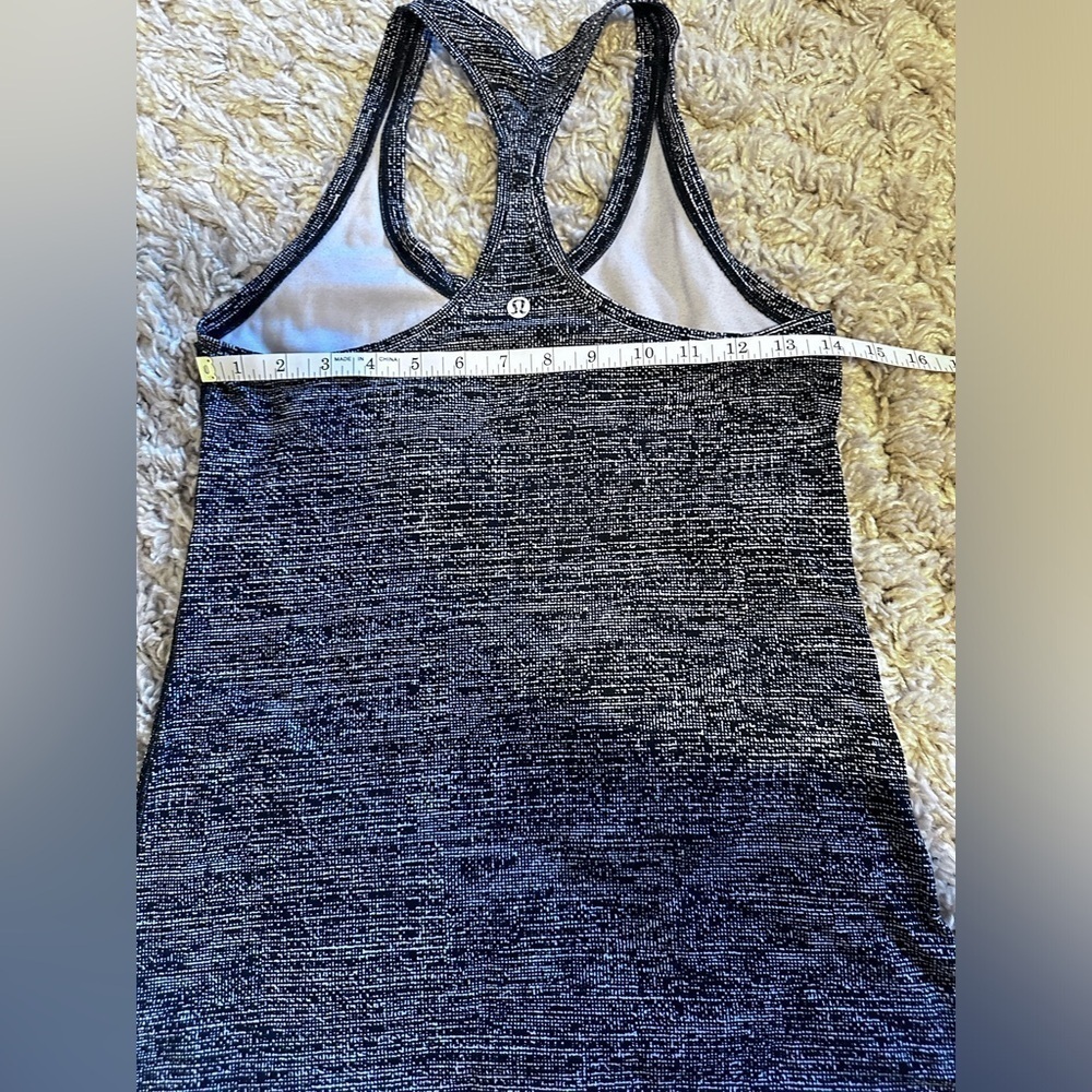 Lululemon Racerback Athletic Tank Top Black and White Size 6 - Picture 6 of 8